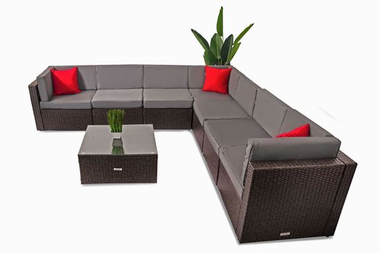 Zestaw Lounge Terrace 7+1 Ciemny