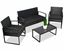 Obrazek Meble ogrodowe rattanowe Just Relax Zestaw Loft Style czarno-grafitowy