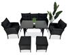 Obrazek Meble ogrodowe rattanowe Just Relax Zestaw Deluxe Lite czarno-grafitowy