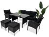 Obrazek Meble ogrodowe rattanowe Just Relax Zestaw Deluxe Lite czarno-grafitowy