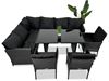 Obrazek Meble ogrodowe rattanowe Just Relax Zestaw Narożnik Marseille Czarny LEWY