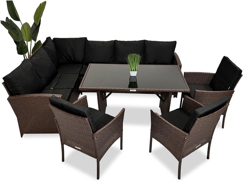 Obrazek Meble ogrodowe rattanowe Just Relax Zestaw Narożnik Marseille Brązowy LEWY