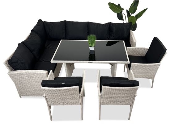 Obrazek Meble ogrodowe rattanowe Just Relax Zestaw Narożnik Marseille Biały LEWY