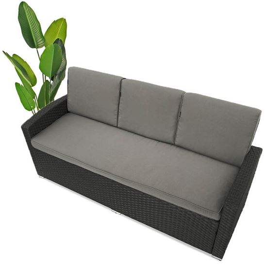 Obrazek Meble ogrodowe rattanowe Just Relax Sofa Deluxe 180cm Grafitowy