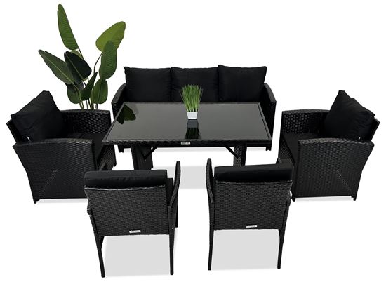 Obrazek Meble ogrodowe rattanowe Just Relax Zestaw Deluxe 2 czarno-grafitowy