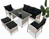 Obrazek Meble ogrodowe rattanowe Just Relax Zestaw Deluxe Lite Jasny Mleczny
