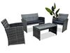 Obrazek Meble ogrodowe rattanowe Just Relax Zestaw Comfort Lite Szary + czarne poszewki