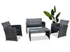 Obrazek Meble ogrodowe rattanowe Just Relax Zestaw Comfort Lite Szary + czarne poszewki