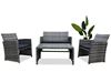 Obrazek Meble ogrodowe rattanowe Just Relax Zestaw Comfort Lite Szary + czarne poszewki