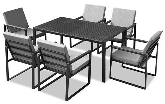 Zestaw  meble ogrodowych metalowych Loft Line Big Family 6 – stół z 6 krzesłami 