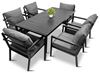 Zestaw  meble ogrodowych metalowych Loft Line Big Family 6 Luxe – stół L z fotelami
