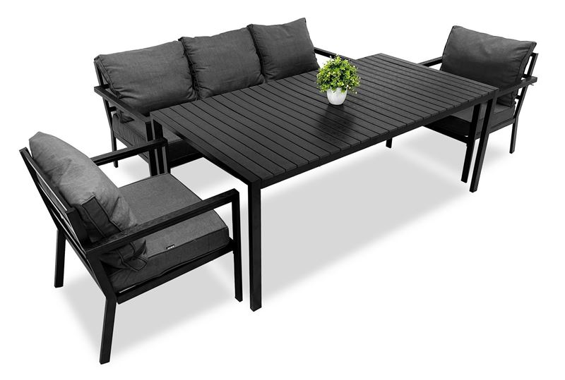 Zestaw  meble ogrodowe metalowe Loft Line – sofa, dwa fotele i stół