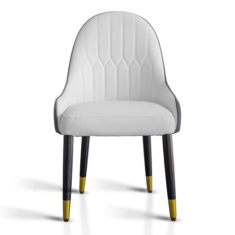 Krzesło SKÓRZANE NOWOCZESNE luksus LOFTOWE DO SALONU JADALNI Szare DS31