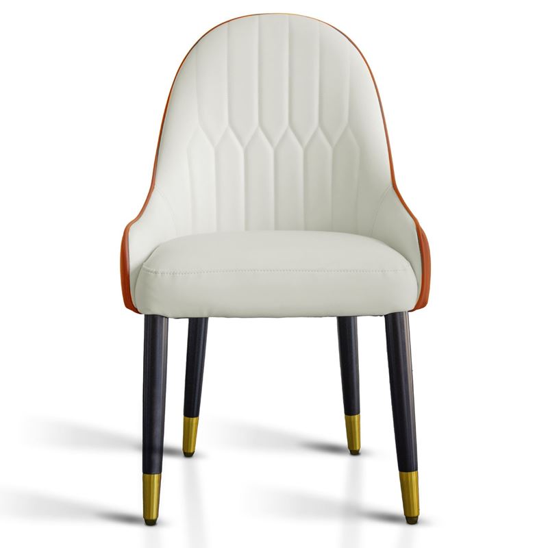 Krzesło SKÓRZANE NOWOCZESNE luksus LOFTOWE DO SALONU JADALNI pomarańczowe DS34