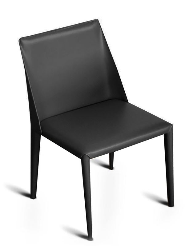 Krzesło SKÓRZANE NOWOCZESNE LOFTOWE DO SALONU JADALNI Czarne DS30