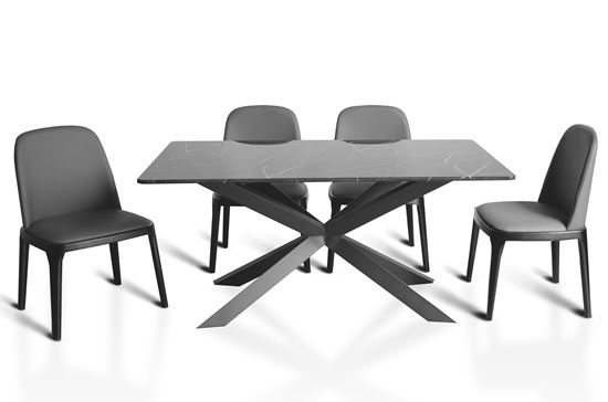 Stół czarny ceramiczny sztuczny marmur KAMIENNY jadalnia kuchnia 160x90