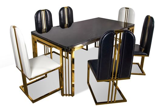 Stół czarny ceramiczny sztuczny marmur KAMIENNY jadalnia kuchnia 180x90