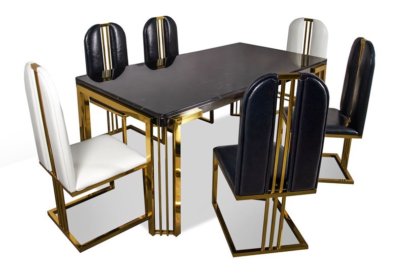 Stół czarny ceramiczny sztuczny marmur KAMIENNY jadalnia kuchnia 180x90