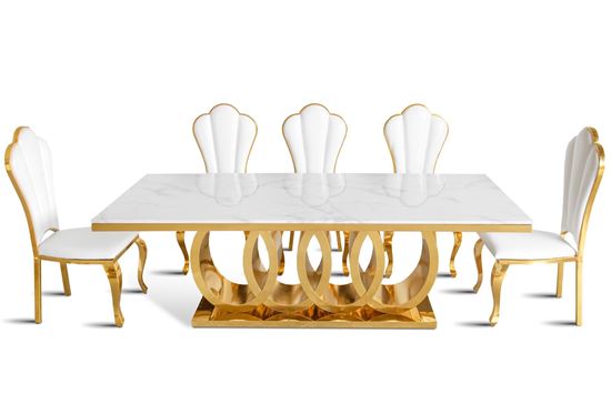 Stół biały ceramiczny sztuczny marmur KAMIENNY jadalnia kuchnia 220X100