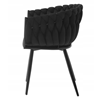Krzesło fotel do jadalni salonu Just Relax "TOSKANA" tapicerowane plecione CZARNE