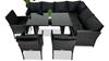 Zestaw meble ogrodowe rattanowe FOTEL NAROŻNIK SOFA STÓŁ KANAPA CZARNY PRAWY