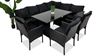 Zestaw meble ogrodowe rattanowe FOTEL NAROŻNIK SOFA STÓŁ KANAPA CZARNY PRAWY