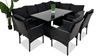 Zestaw meble ogrodowe rattanowe FOTEL NAROŻNIK SOFA STÓŁ KANAPA CZARNY PRAWY