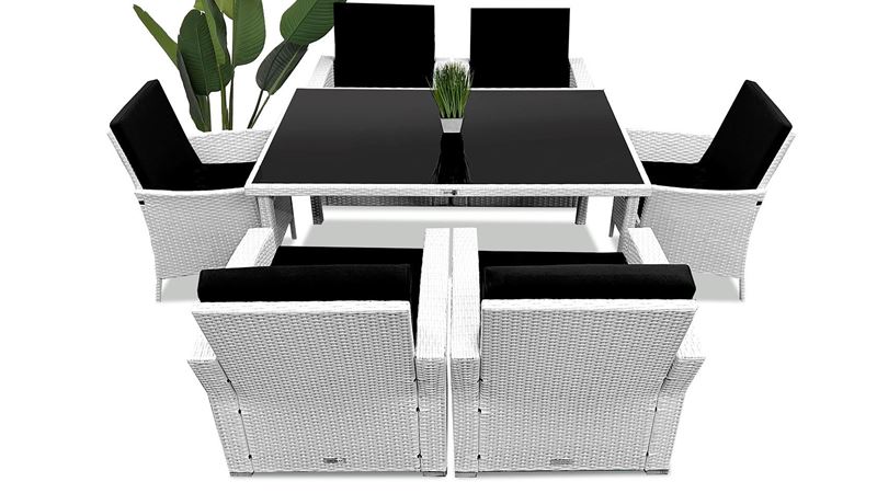 Meble ogrodowe rattanowe Just Relax Zestaw Brussels Biały