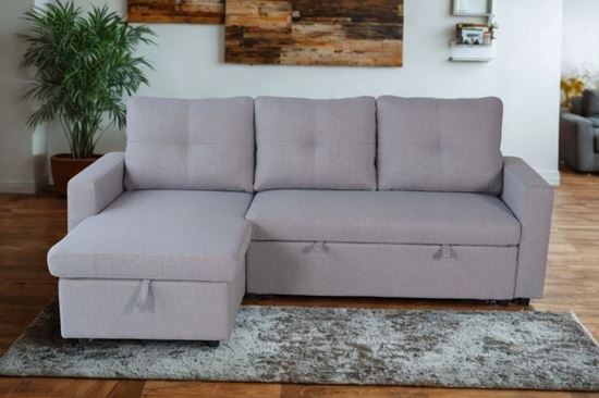 Obrazek Narożnik z funkcją spania i pojemnikiem LEWY Szary