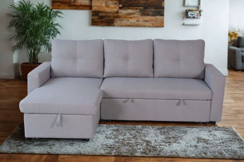 Obrazek Narożnik z funkcją spania i pojemnikiem LEWY Szary