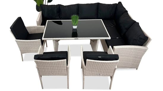 Obrazek Meble ogrodowe rattanowe Just Relax Zestaw Narożnik Marseille Biały PRAWY