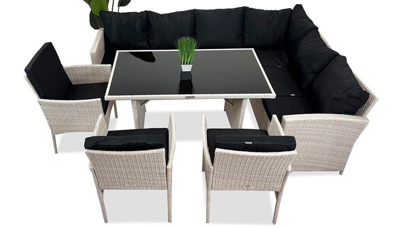 Obrazek Meble ogrodowe rattanowe Just Relax Zestaw Narożnik Marseille Biały PRAWY