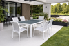 Zestaw meble ogrodowych aluminiowych Big Family 6 Luxe stół + krzesła Biały