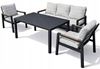 Obrazek Meble ogrodowe aluminiowe zestaw Miami: sofa + stół 150 + 2 fotele, nowoczesny grafit