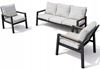Obrazek Meble ogrodowe aluminiowe zestaw Miami: sofa + stół + 2 fotele, nowoczesny grafit