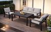 Obrazek Meble ogrodowe aluminiowe zestaw Miami: sofa + stół + 2 fotele, nowoczesny grafit