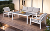 Obrazek Meble ogrodowe aluminiowe zestaw Miami: sofa + stół + 2 fotele, Biały