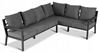 Obrazek Zestaw mebli ogrodowych metalowych Loft Line NAROŻNIK Prawy + 2 Fotele + Stół