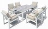Zestaw meble ogrodowych aluminiowych Alu Loft 6 Luxe stół + foteli Biały