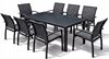 Obrazek Zestaw Meble Ogrodowe Aluminiowe Obiadowe Stół 180 cm + 8 krzeseł Grafitowy