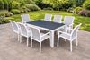 Obrazek Zestaw Meble Ogrodowe Aluminiowe Obiadowe Stół 180 cm + 8 krzeseł Biały