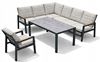 Obrazek Zestaw mebli aluminiowych od Just Relax: Narożnik Chicago + Stół 150 + 1 Fotel Grafitowy