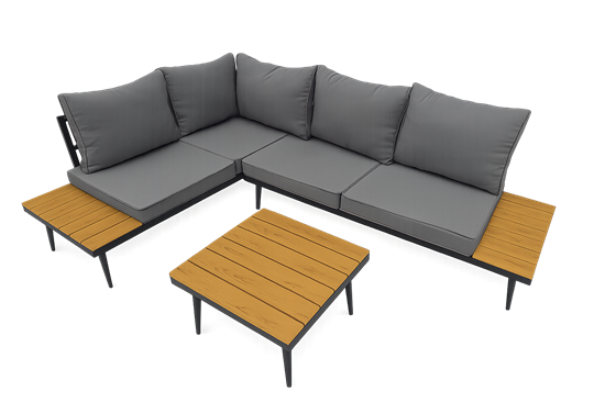 Obrazek Copy of NAROŻNIK OGRODOWY METALOWY ZESTAW MEBLI OGRODOWYCH Narożnik + Stół 56 cm