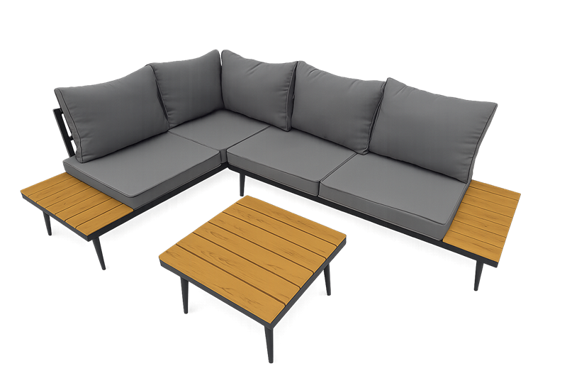 Obrazek Copy of NAROŻNIK OGRODOWY METALOWY ZESTAW MEBLI OGRODOWYCH Narożnik + Stół 56 cm