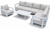 Obrazek Zestaw meble ogrodowe aluminiowe MALIBU narożnik + fotel + stolik