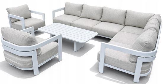 Obrazek Zestaw meble ogrodowe aluminiowe MALIBU narożnik + 2 fotele + stolik