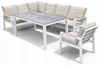 Obrazek Zestaw mebli aluminiowych od Just Relax: Narożnik Chicago + Stół + 1 Fotel Biały