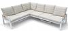 Obrazek Zestaw mebli aluminiowych od Just Relax: Narożnik Chicago + Stół + 1 Fotel Biały
