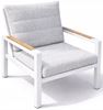 Obrazek Zestaw mebli aluminiowych od Just Relax: Narożnik Chicago + Stół + 1 Fotel Biały