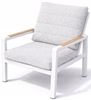 Obrazek Zestaw mebli aluminiowych od Just Relax: Narożnik Chicago + Stół + 1 Fotel Biały